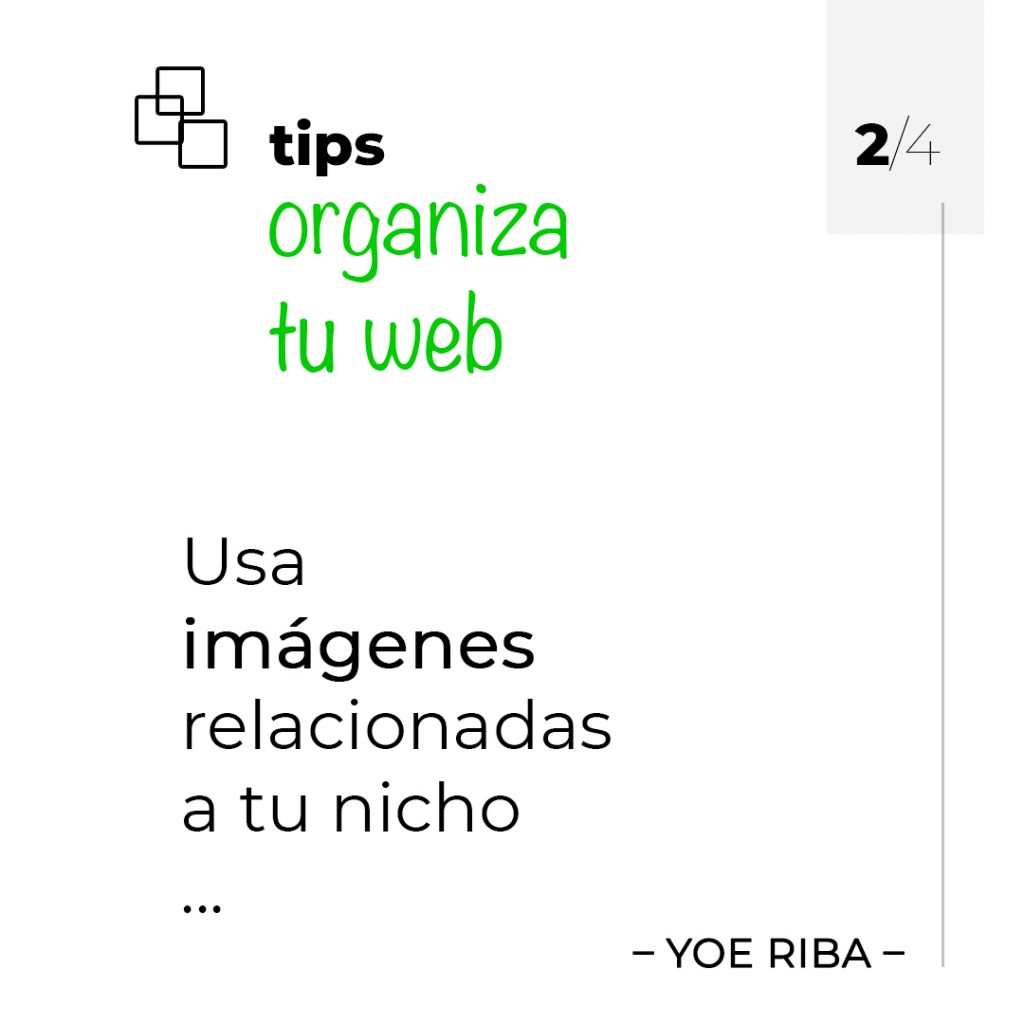 Tips para mantener una web organizada usando imágenes.